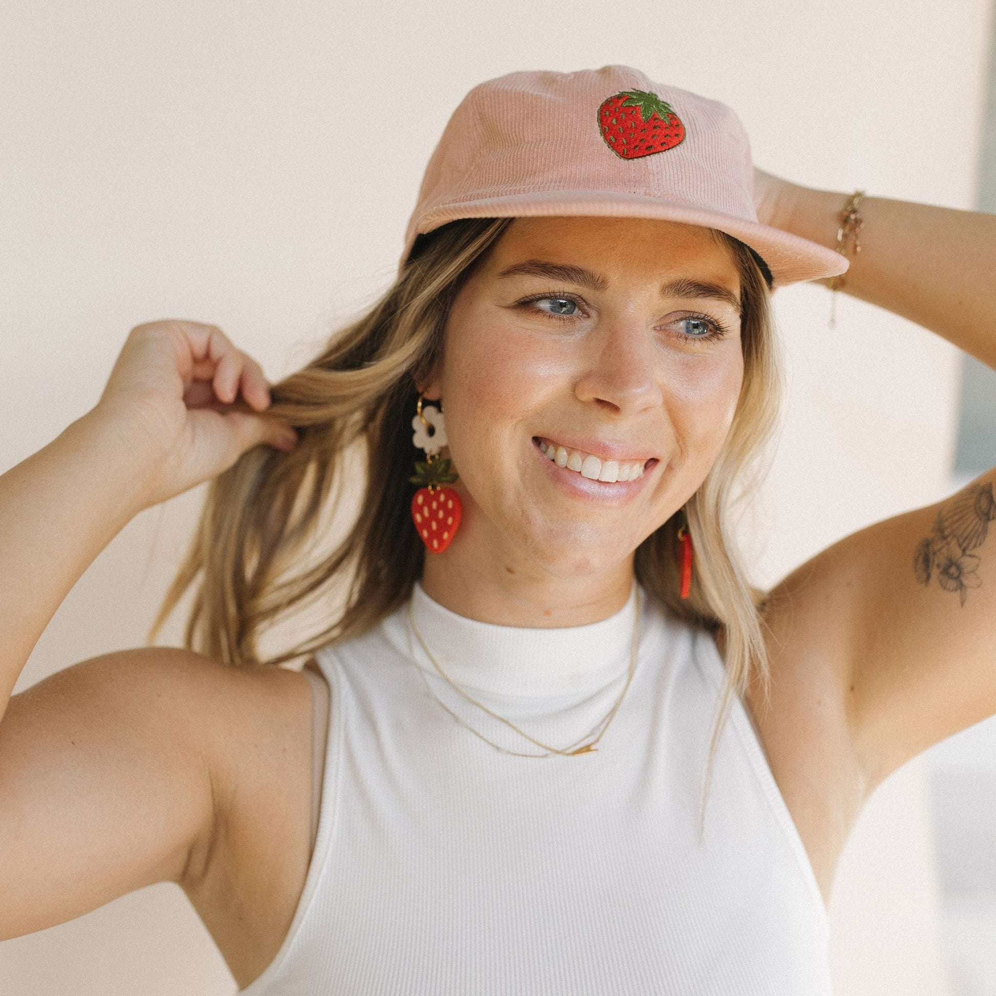 Strawberry Blossom Hoop Earrings - Sleepy Mountain