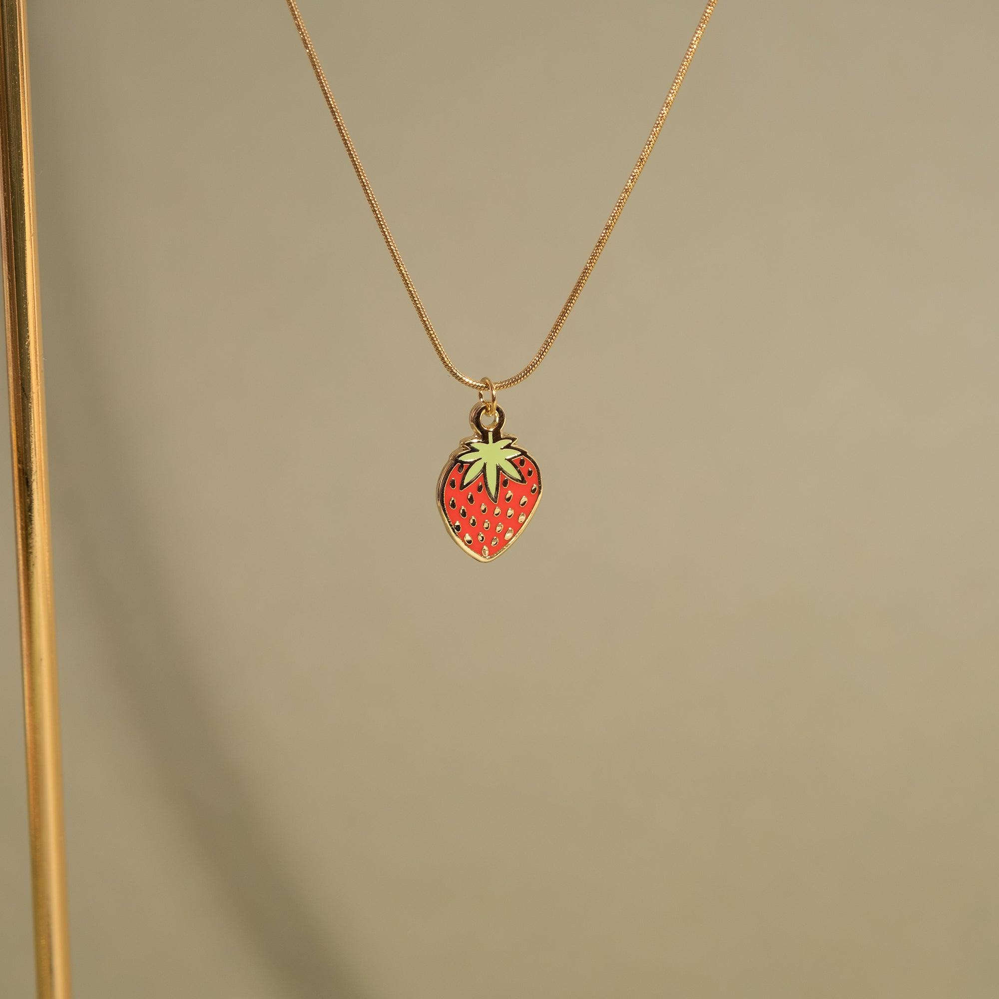 Strawberry Charm Necklace - Sleepy Mountain