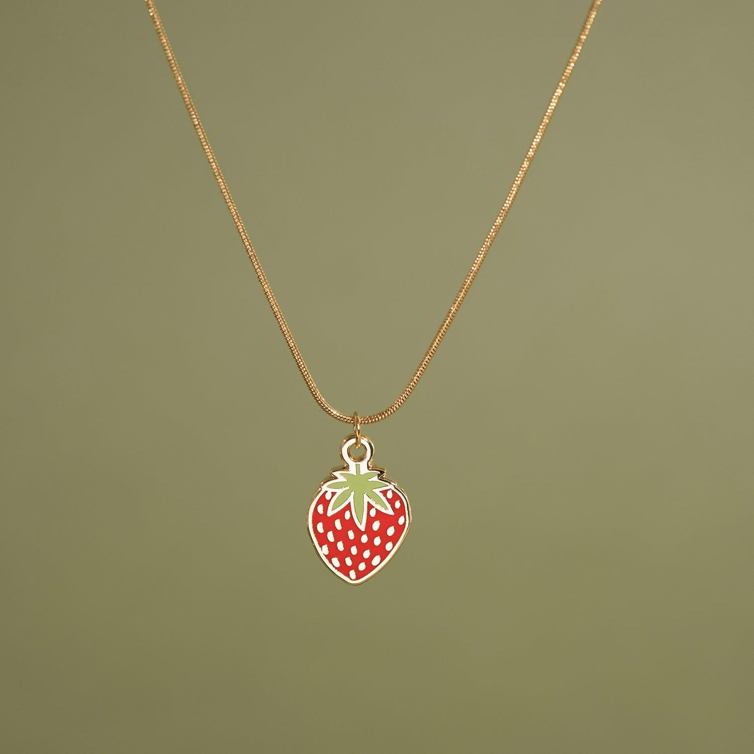 Strawberry Charm Necklace - Sleepy Mountain