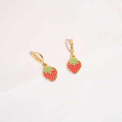Strawberry Huggie Hoop Earrings - Sleepy Mountain