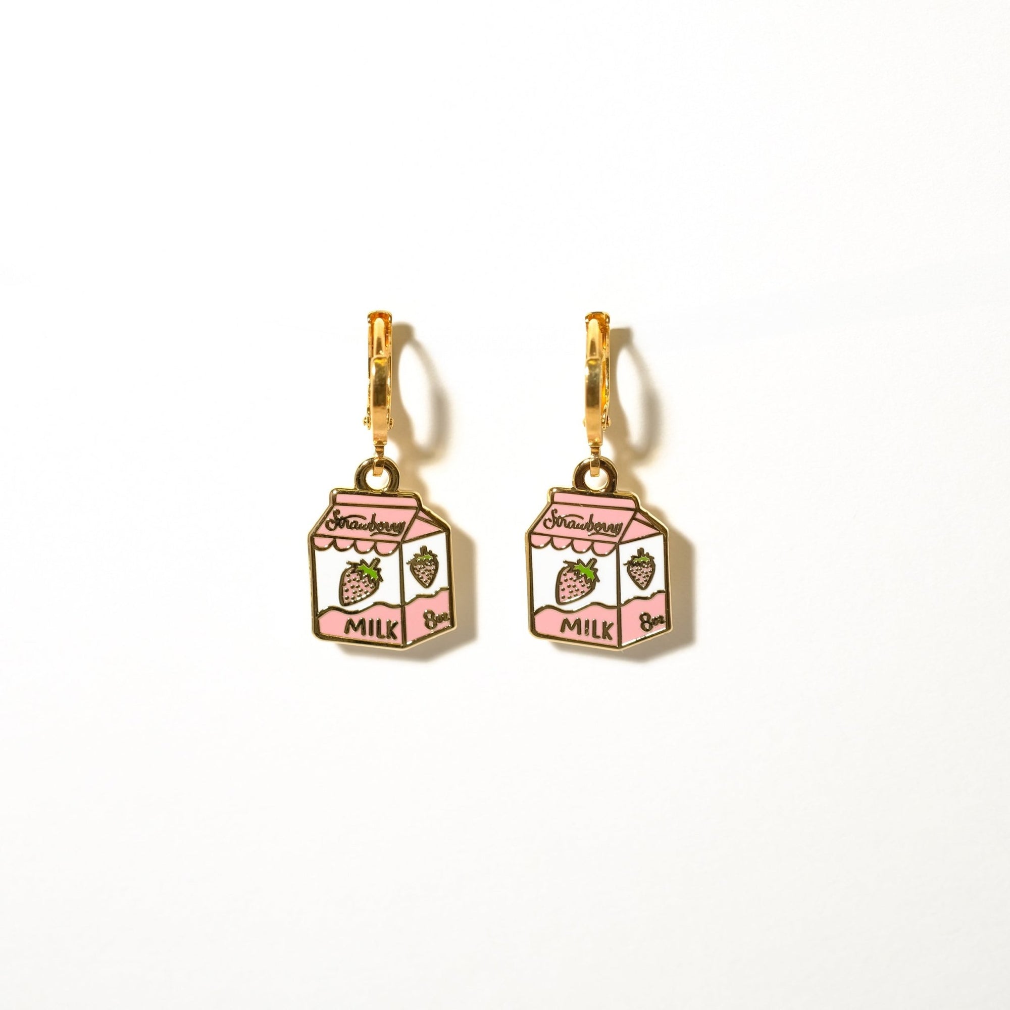 Strawberry Milk Huggie Hoop Earrings - Sleepy Mountain