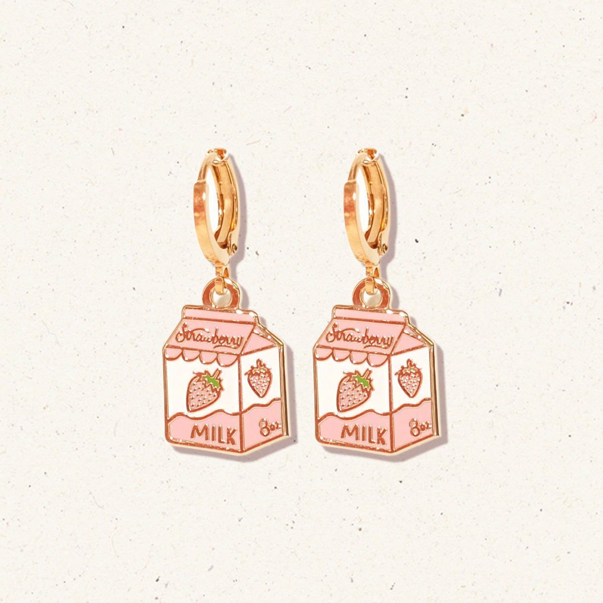 Strawberry Milk Huggie Hoop Earrings - Sleepy Mountain