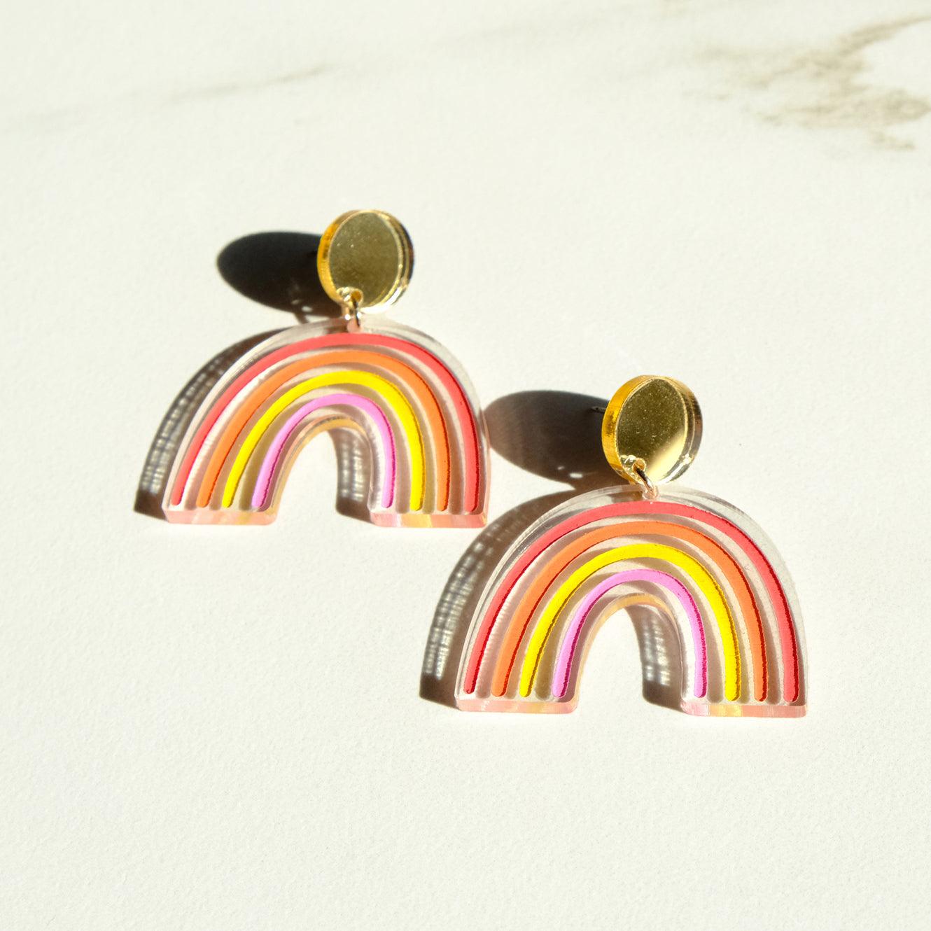 Sunset Rainbow Dangle Earrings - Sleepy Mountain