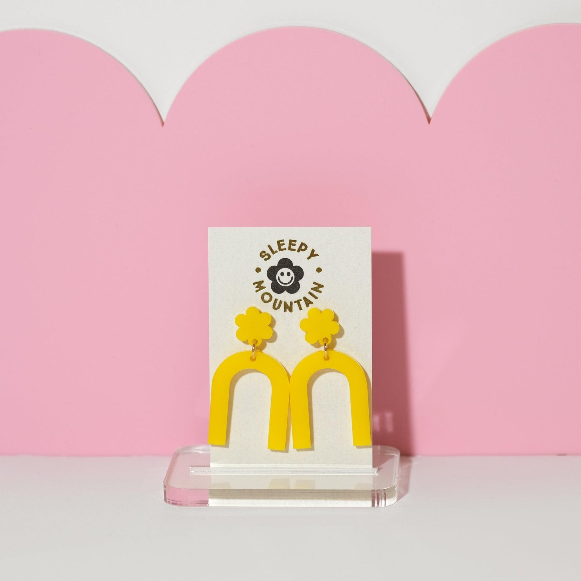 Sunshine yellow arch earrings - Sleepy Mountain