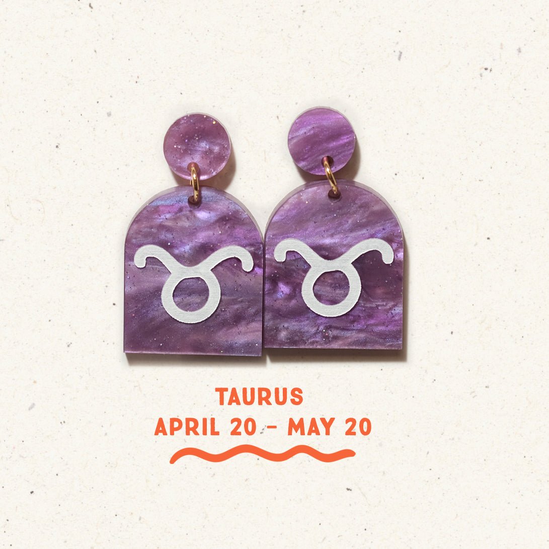 Taurus Zodiac Earrings - Sleepy Mountain