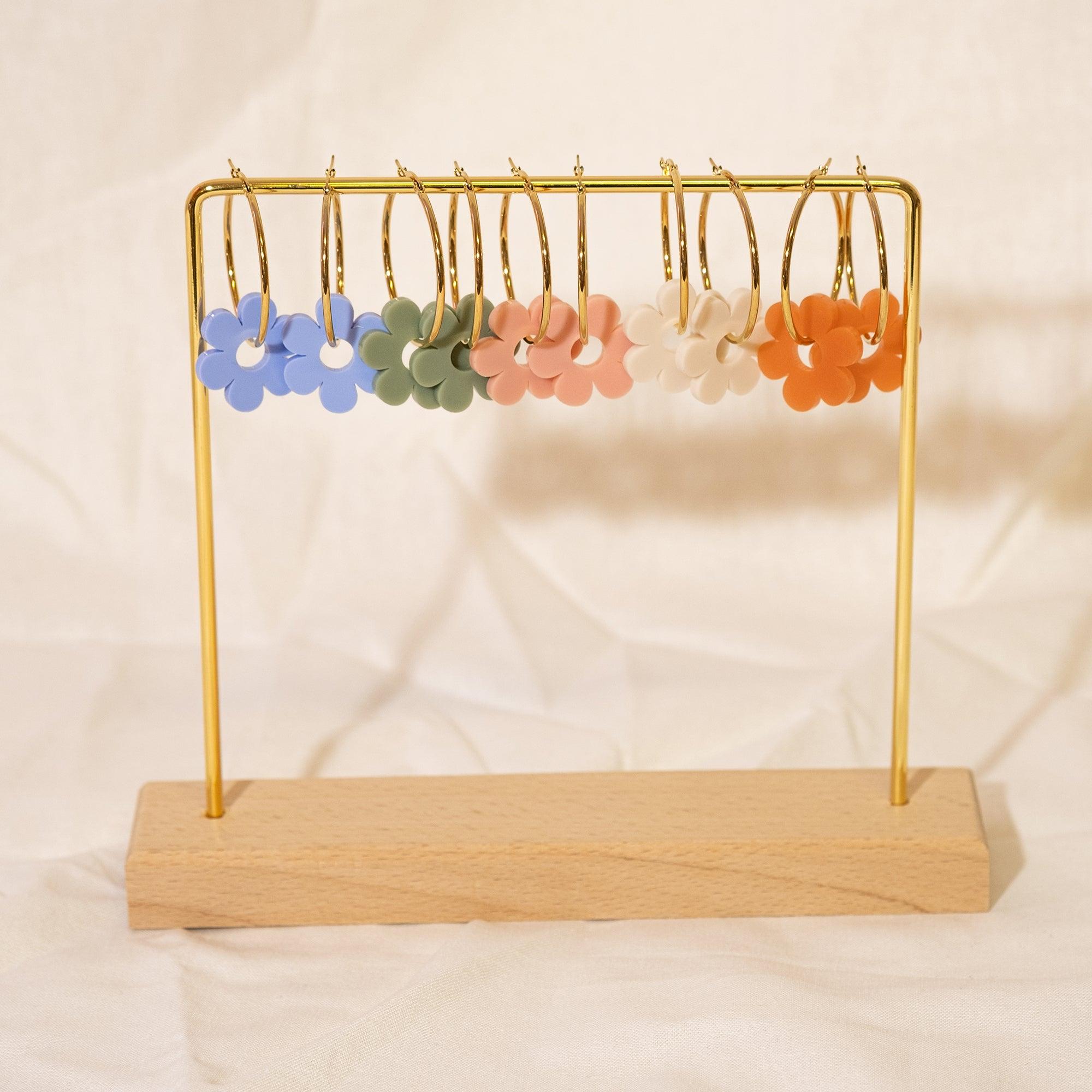 Terracotta Daisy Hoop Earrings - Sleepy Mountain