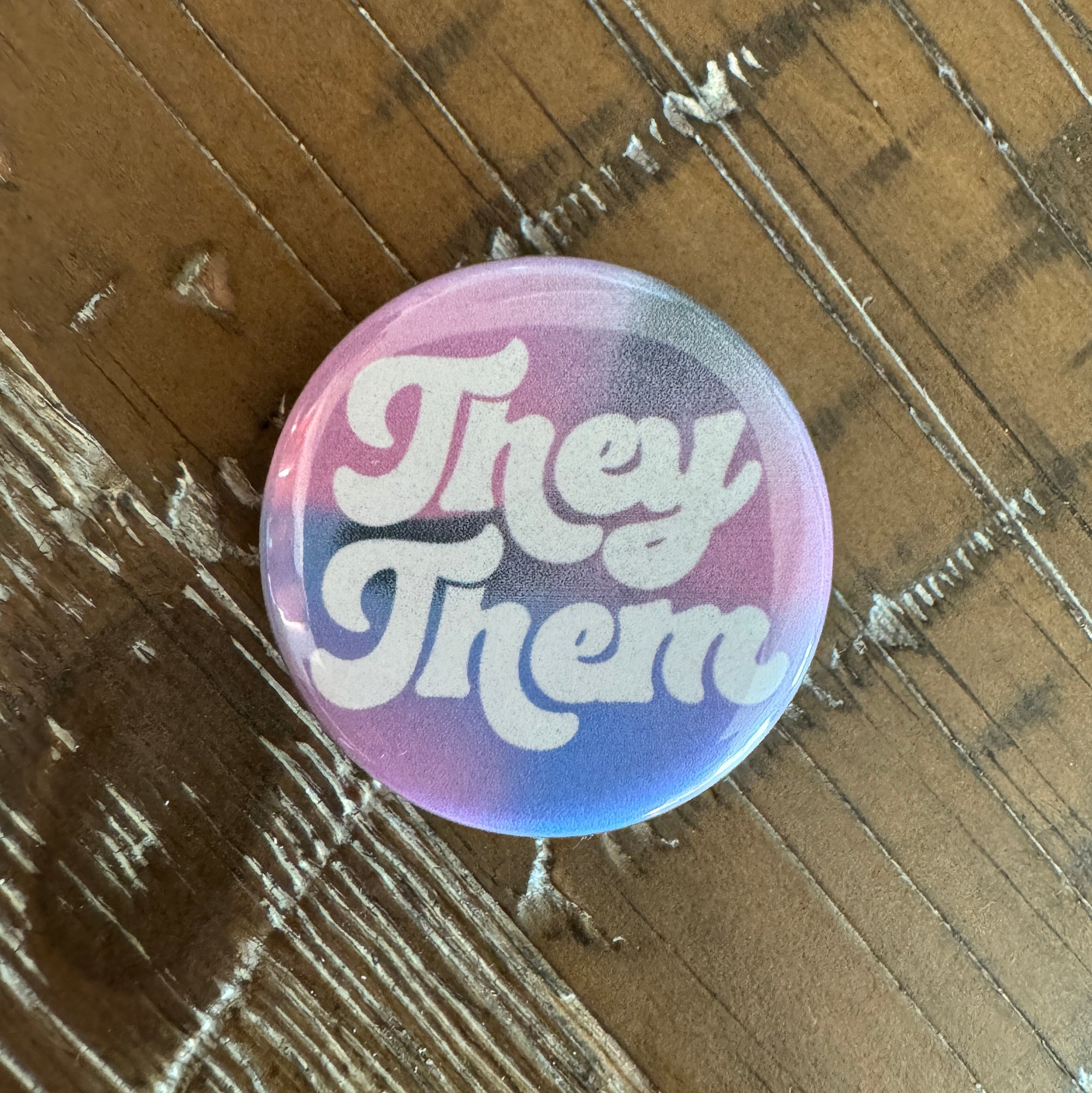 They Them pronoun button - Sleepy Mountain