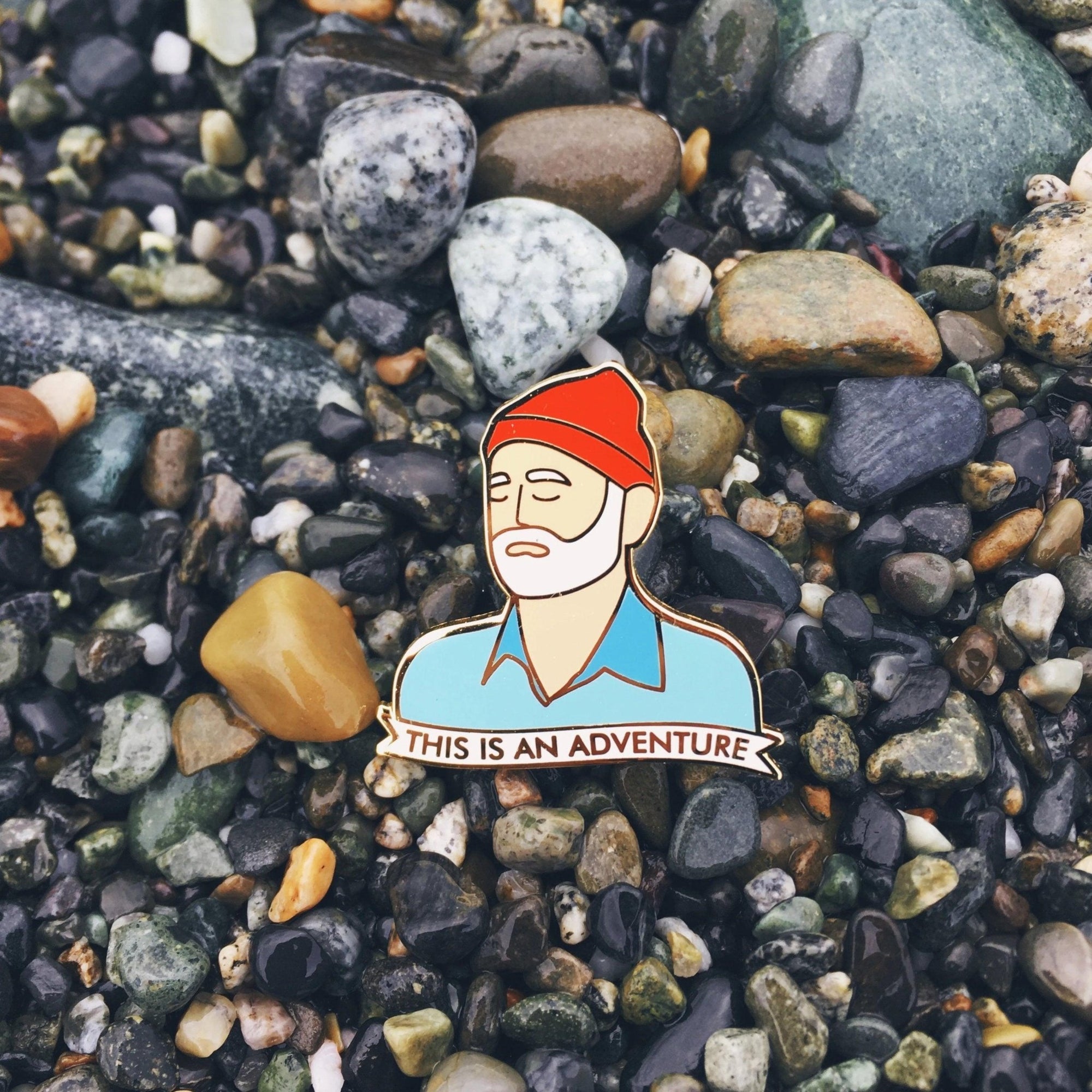 This is an Adventure Enamel Pin - Sleepy Mountain