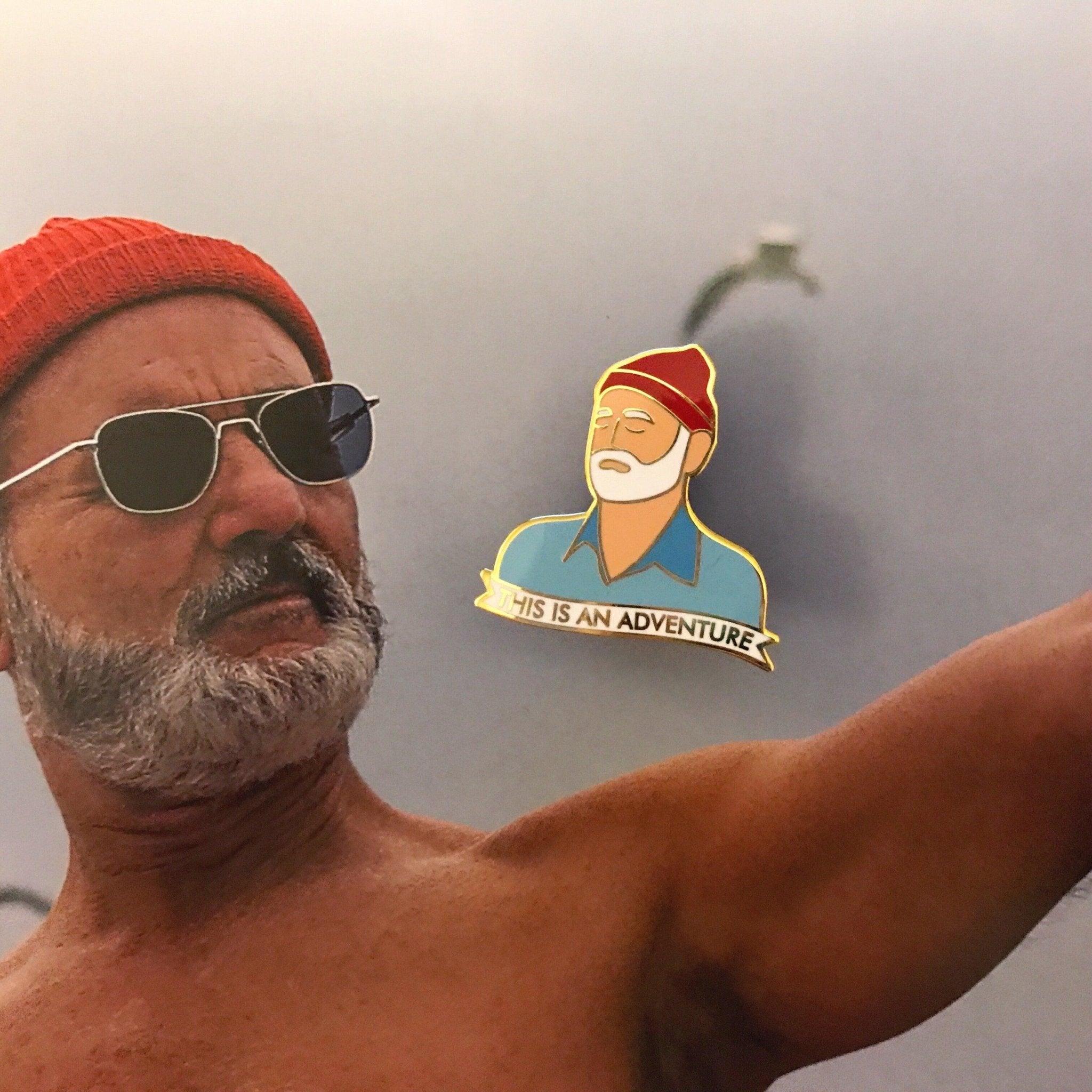 This is an Adventure Enamel Pin - Sleepy Mountain