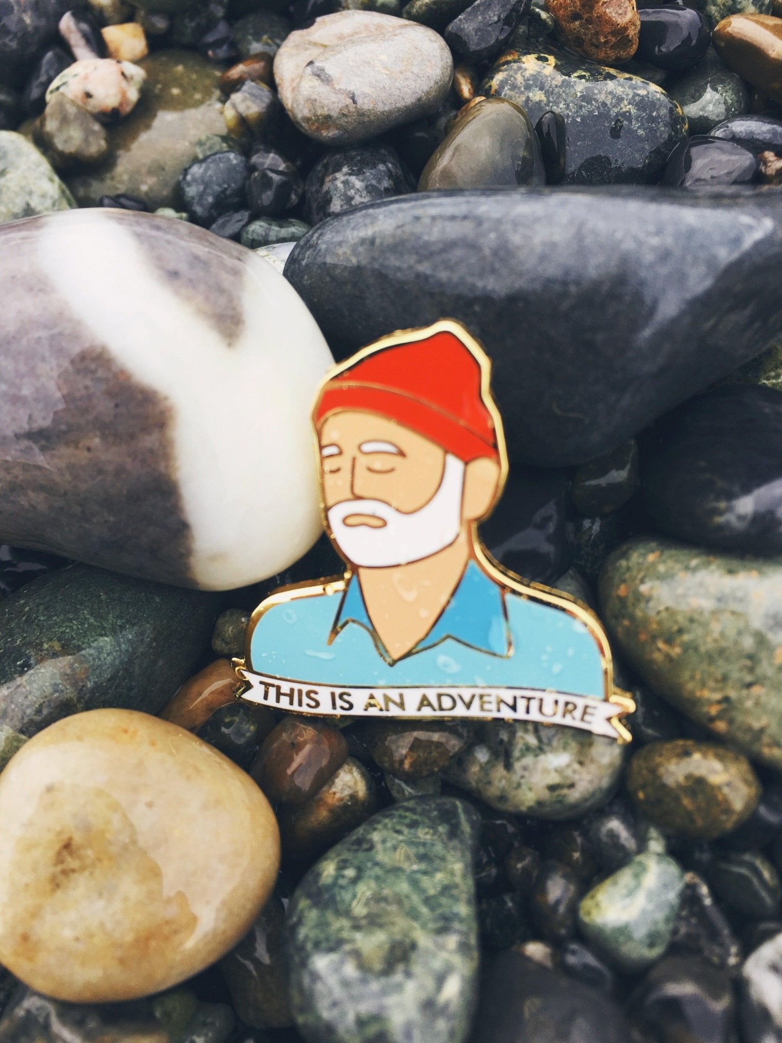 This is an Adventure Enamel Pin - Sleepy Mountain