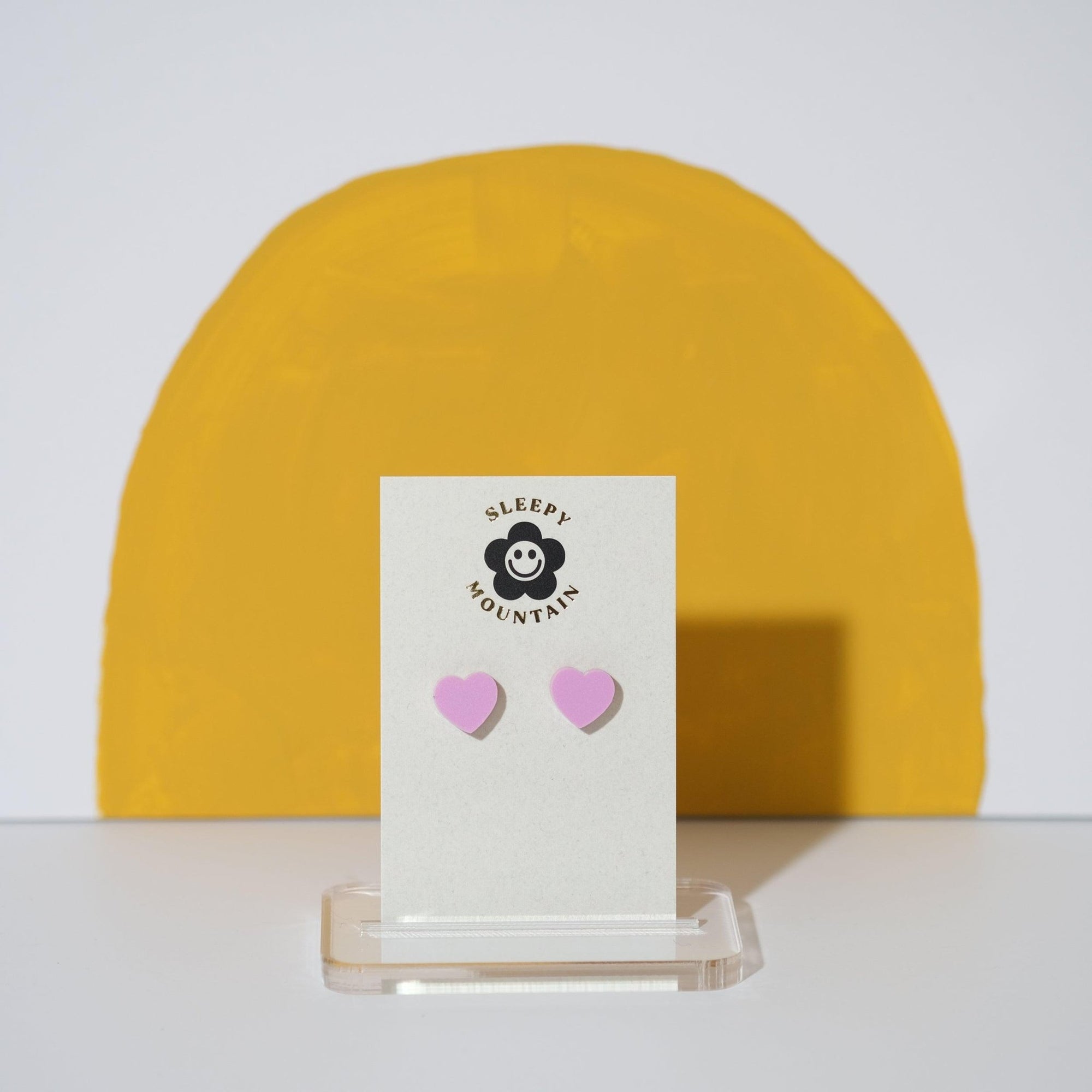 Tiny lilac heart earrings - Sleepy Mountain