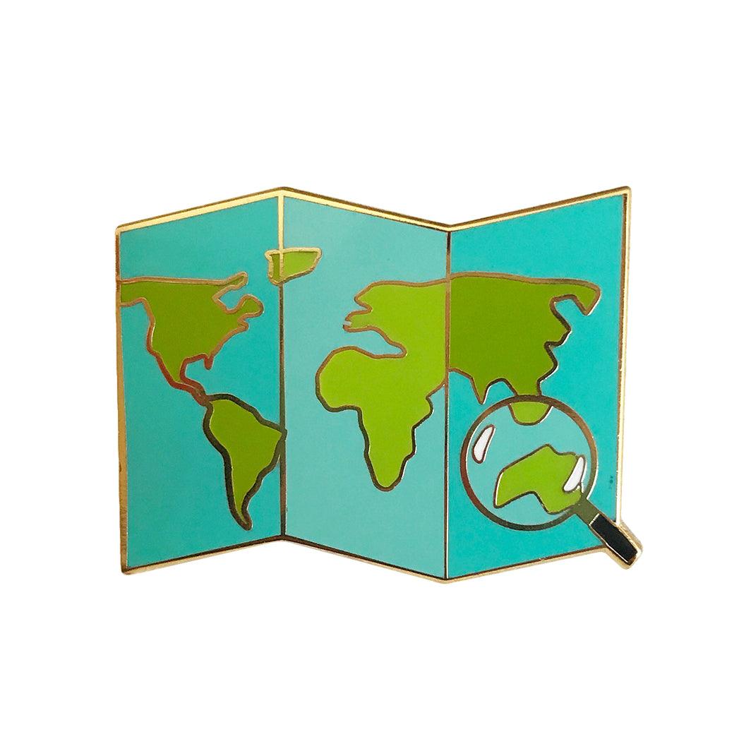 Travel Map Enamel Pin - Sleepy Mountain
