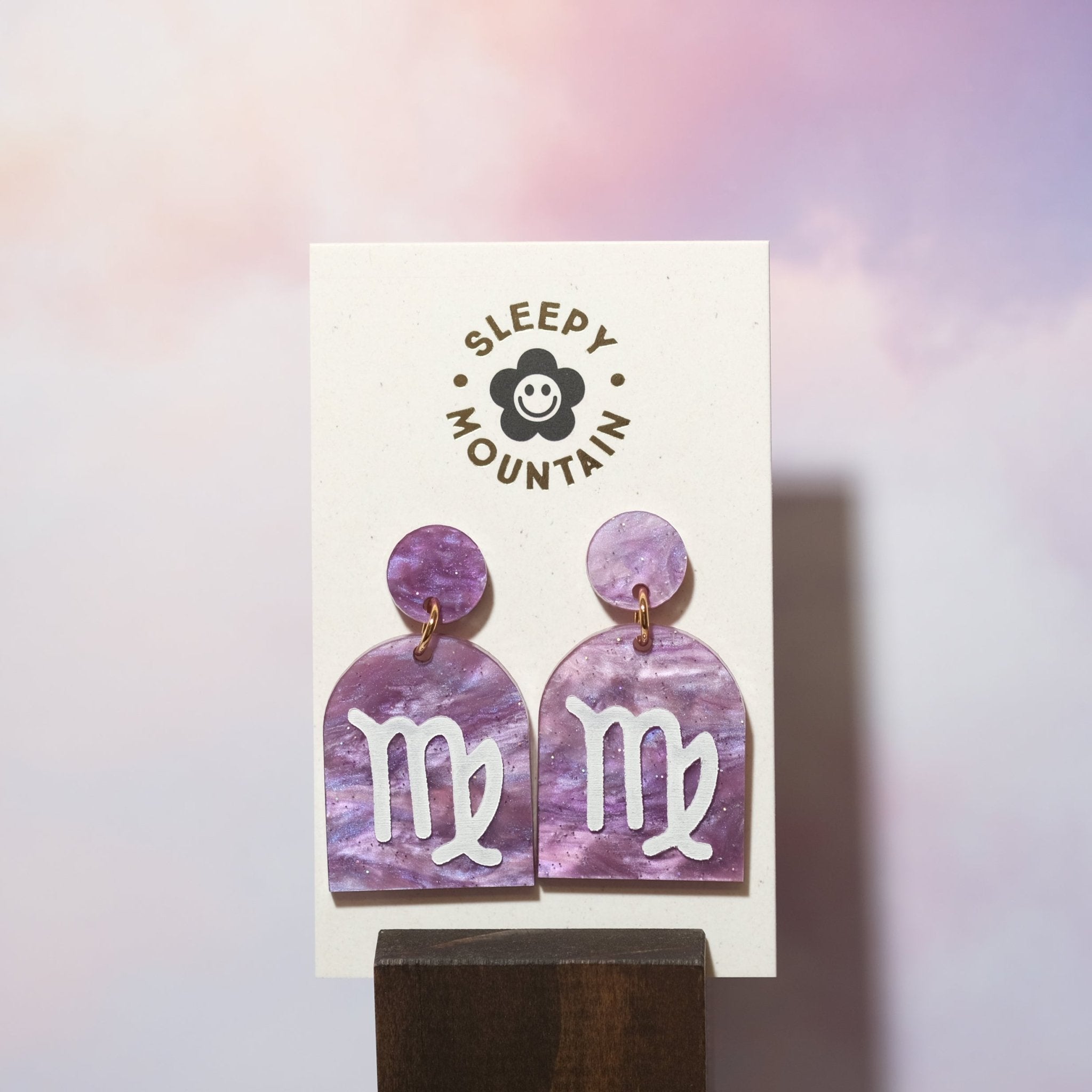 Virgo Zodiac Earrings - Sleepy Mountain