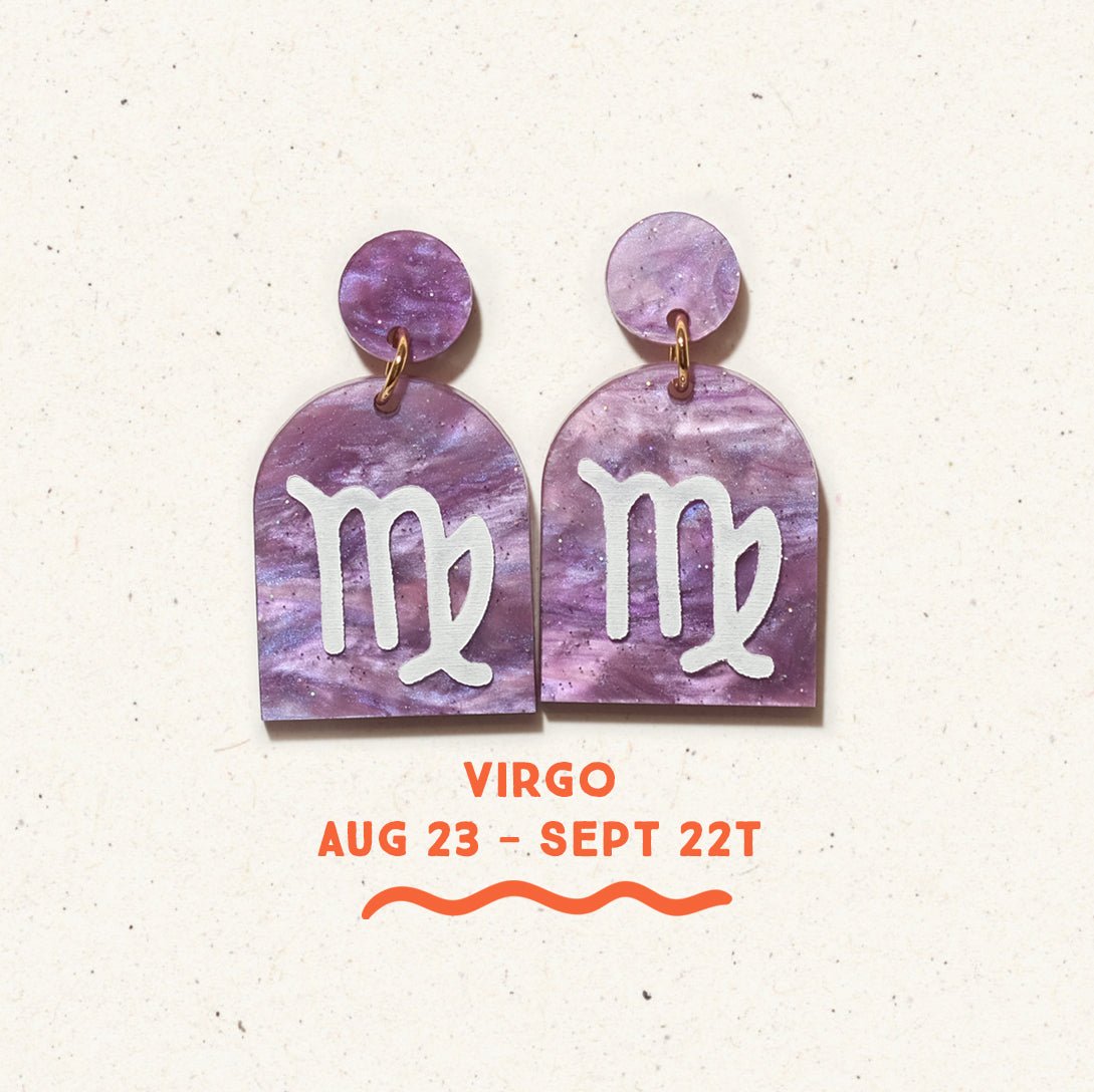 Virgo Zodiac Earrings - Sleepy Mountain