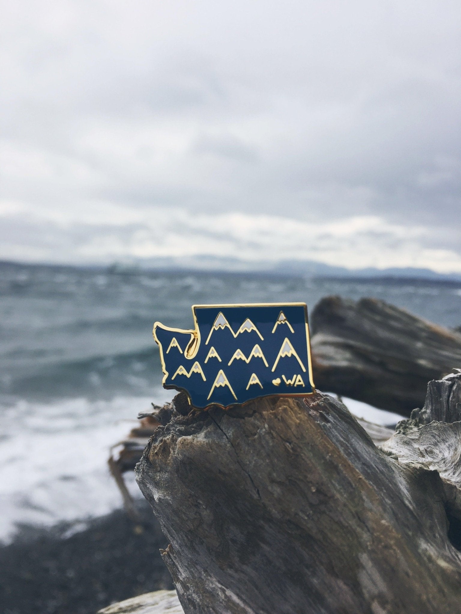 Washington Mountains Enamel Pin - Sleepy Mountain