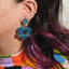Blue Dream Daisy Acrylic Dangle Earrings - Sleepy Mountain