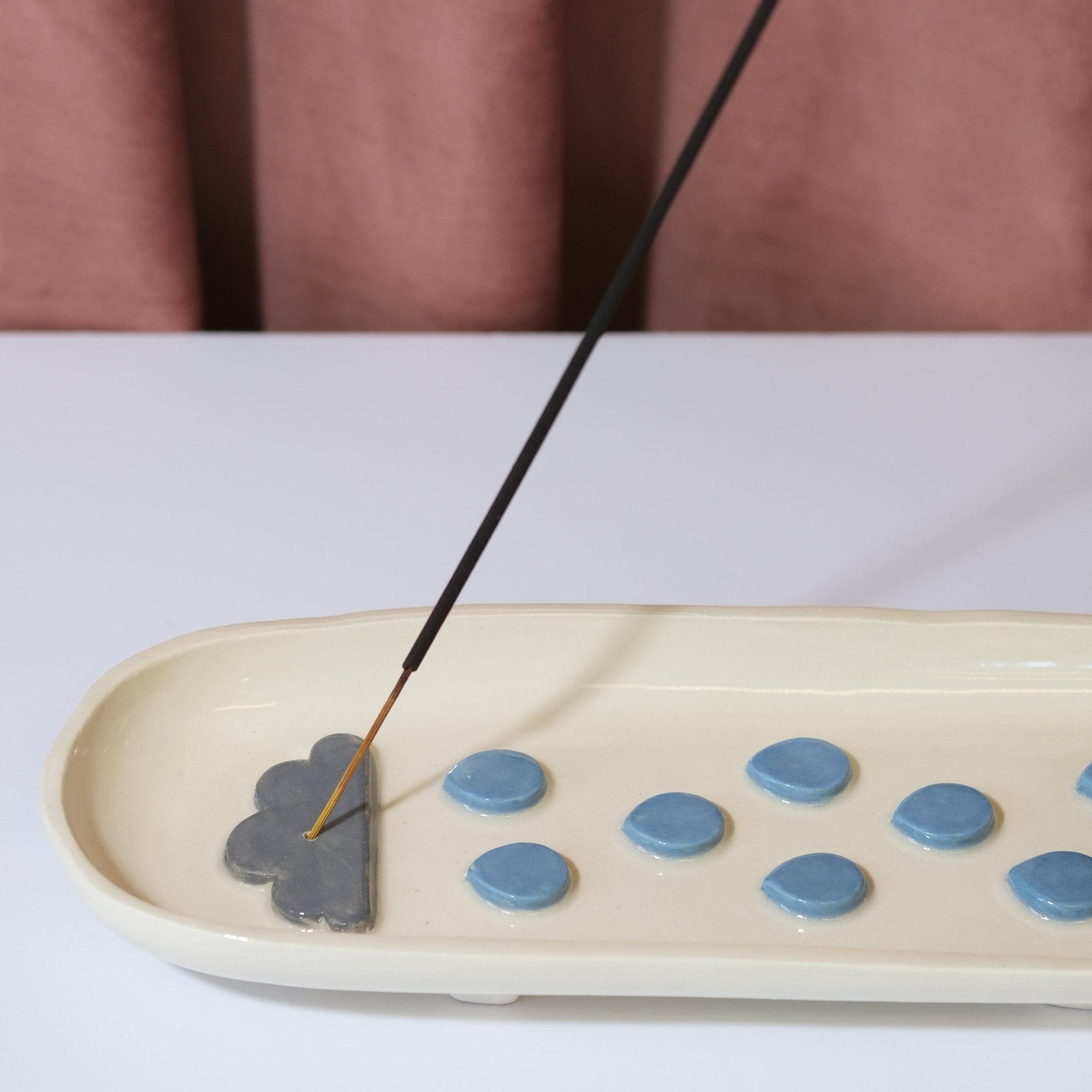 Rain Cloud Ceramic Incense Holder - Sleepy Mountain