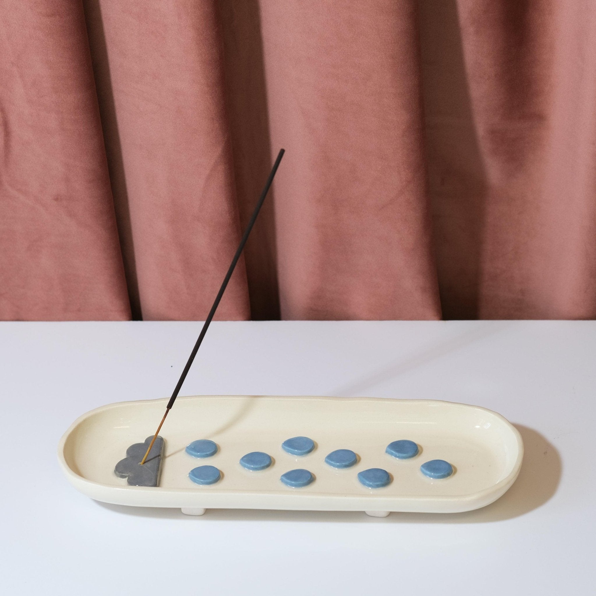 Rain Cloud Ceramic Incense Holder - Sleepy Mountain
