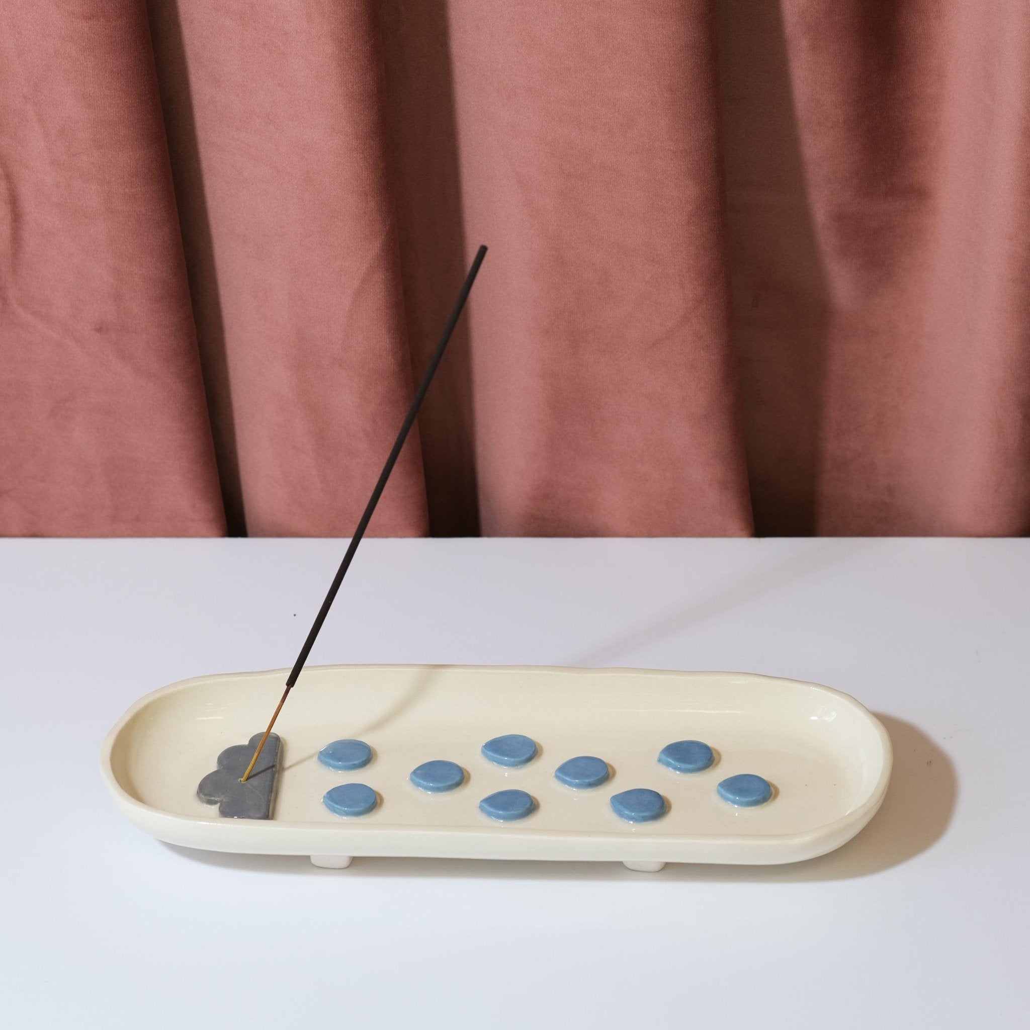 Rain Cloud Ceramic Incense Holder - Sleepy Mountain