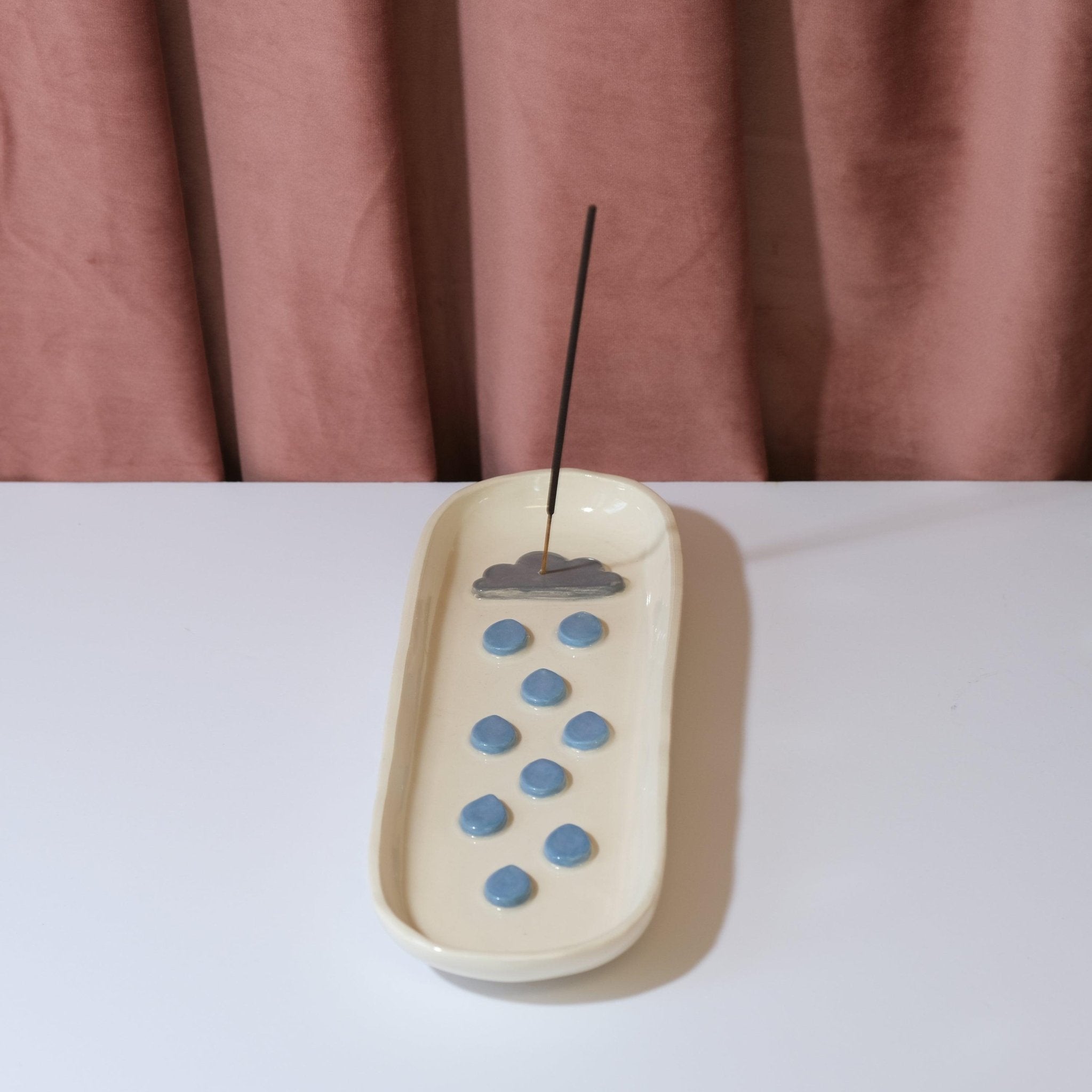 Rain Cloud Ceramic Incense Holder - Sleepy Mountain