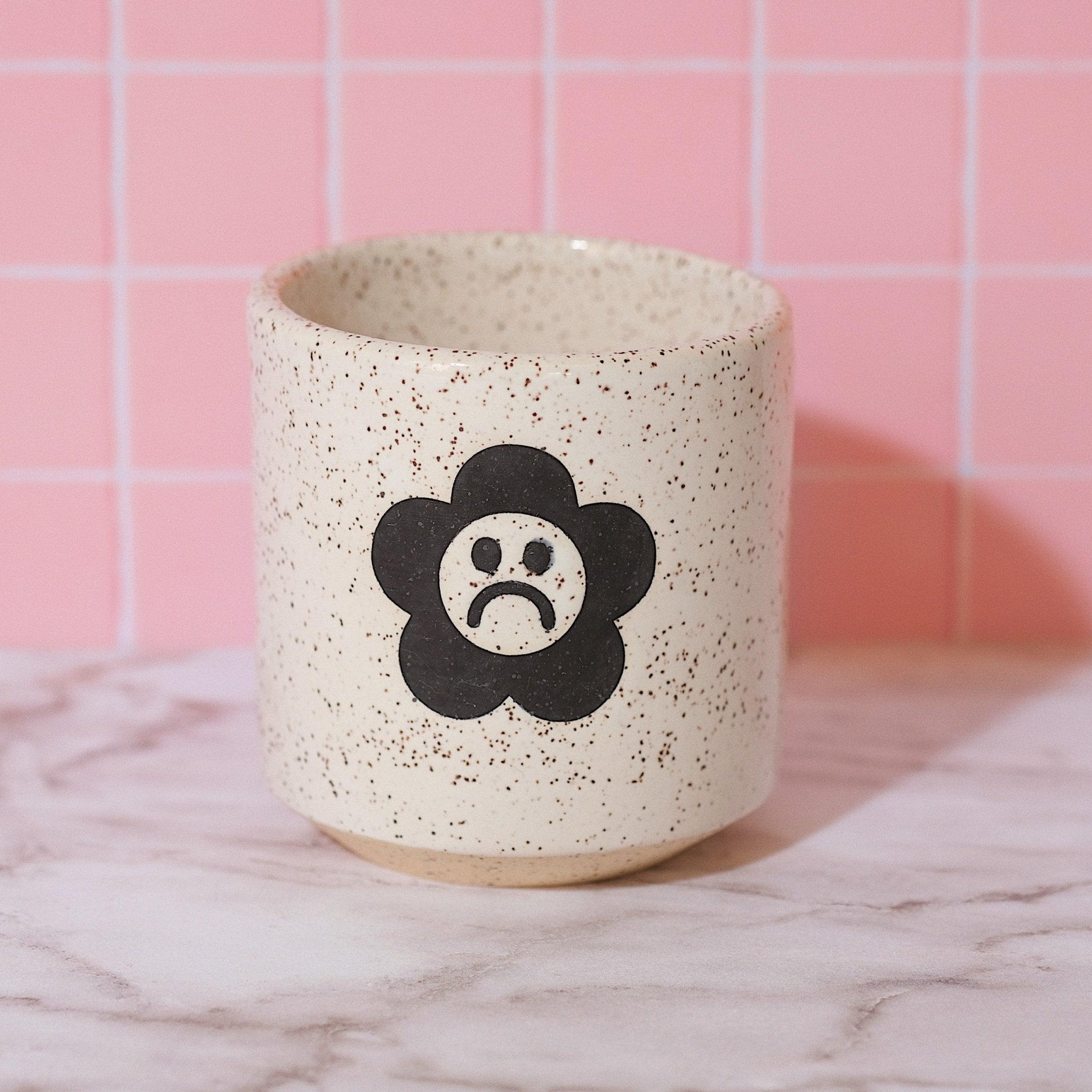 Sad Daisy Ceramic Cup 8 oz - Sleepy Mountain