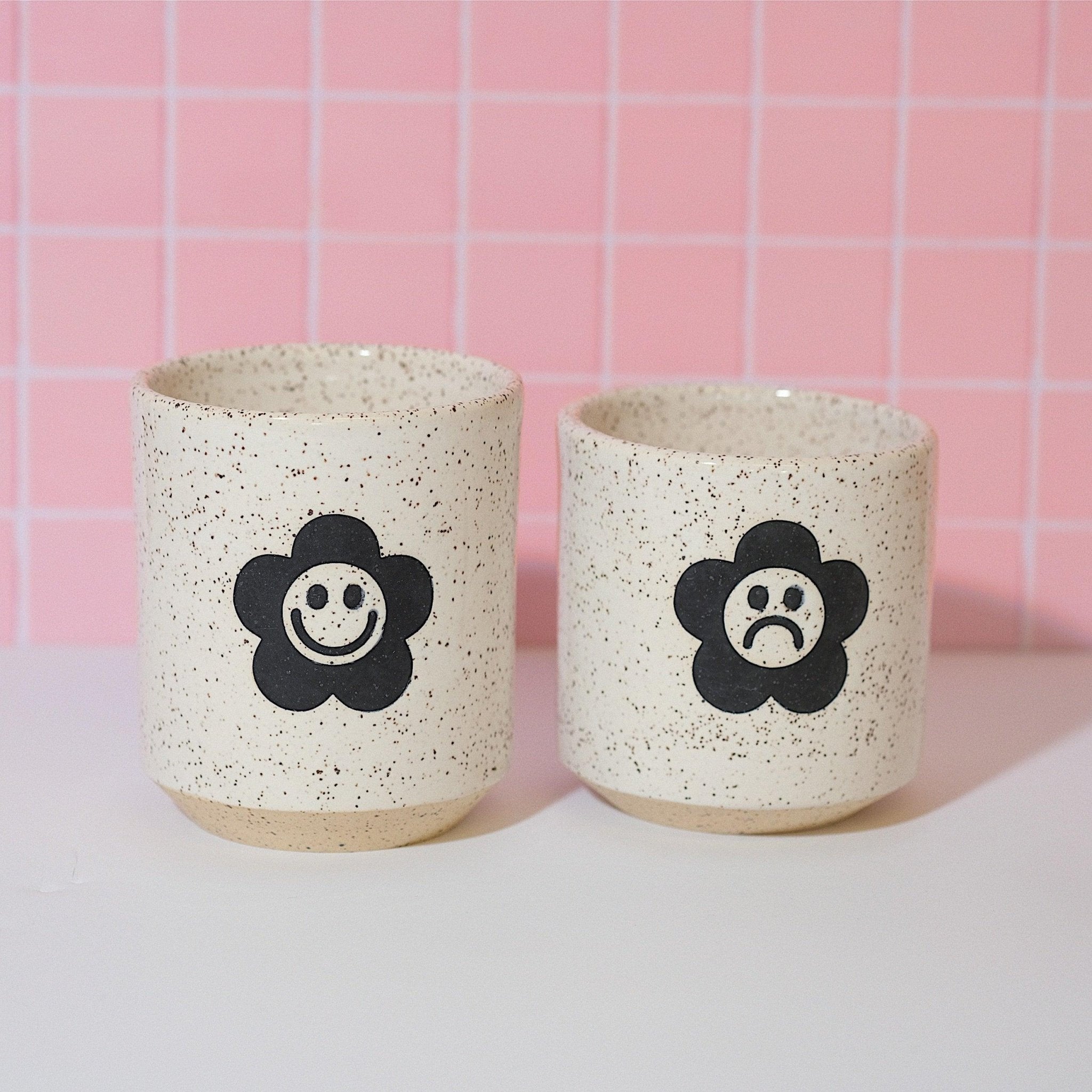 Sad Daisy Ceramic Cup 8 oz - Sleepy Mountain