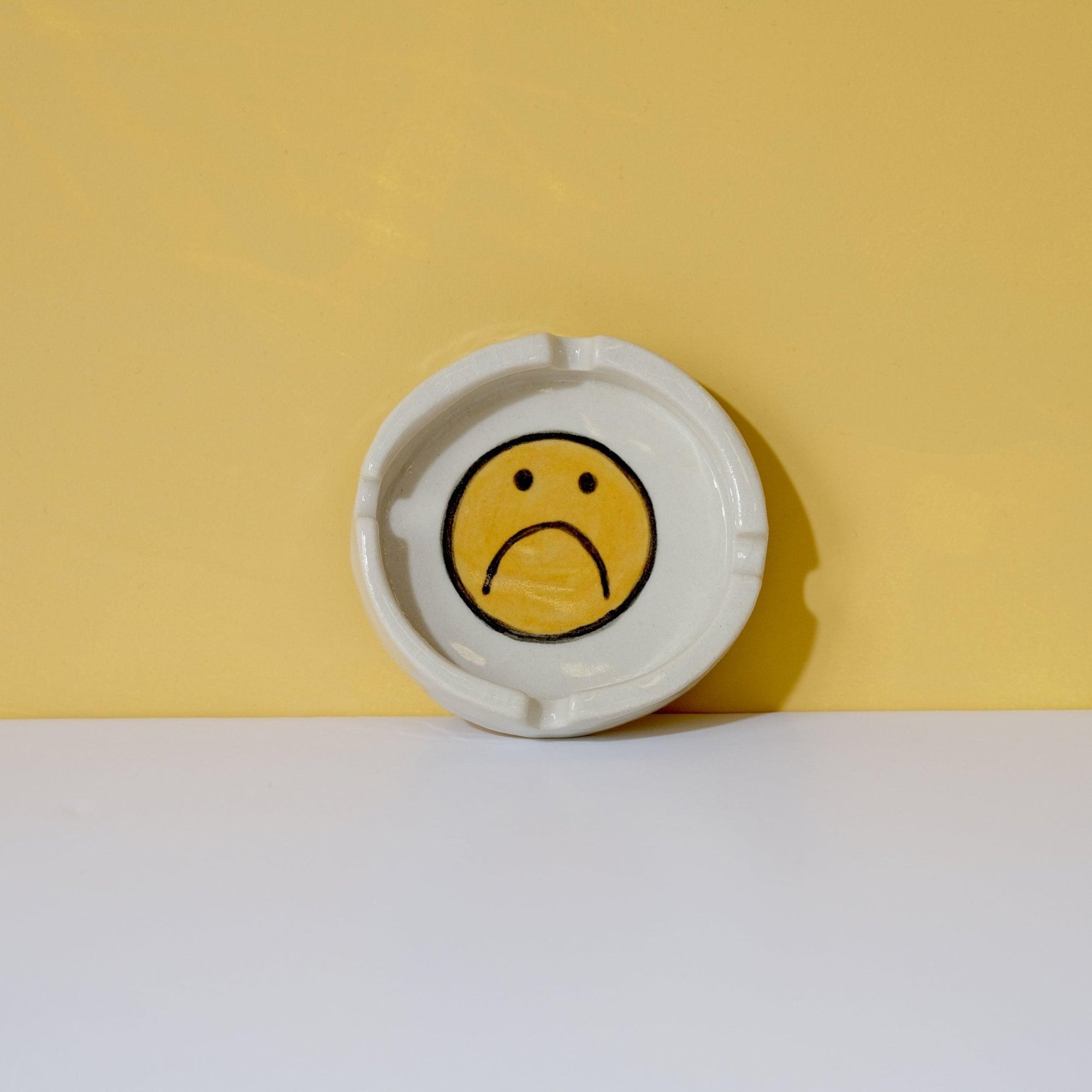 Sad Face Ceramic Ashtray - Sleepy Mountain