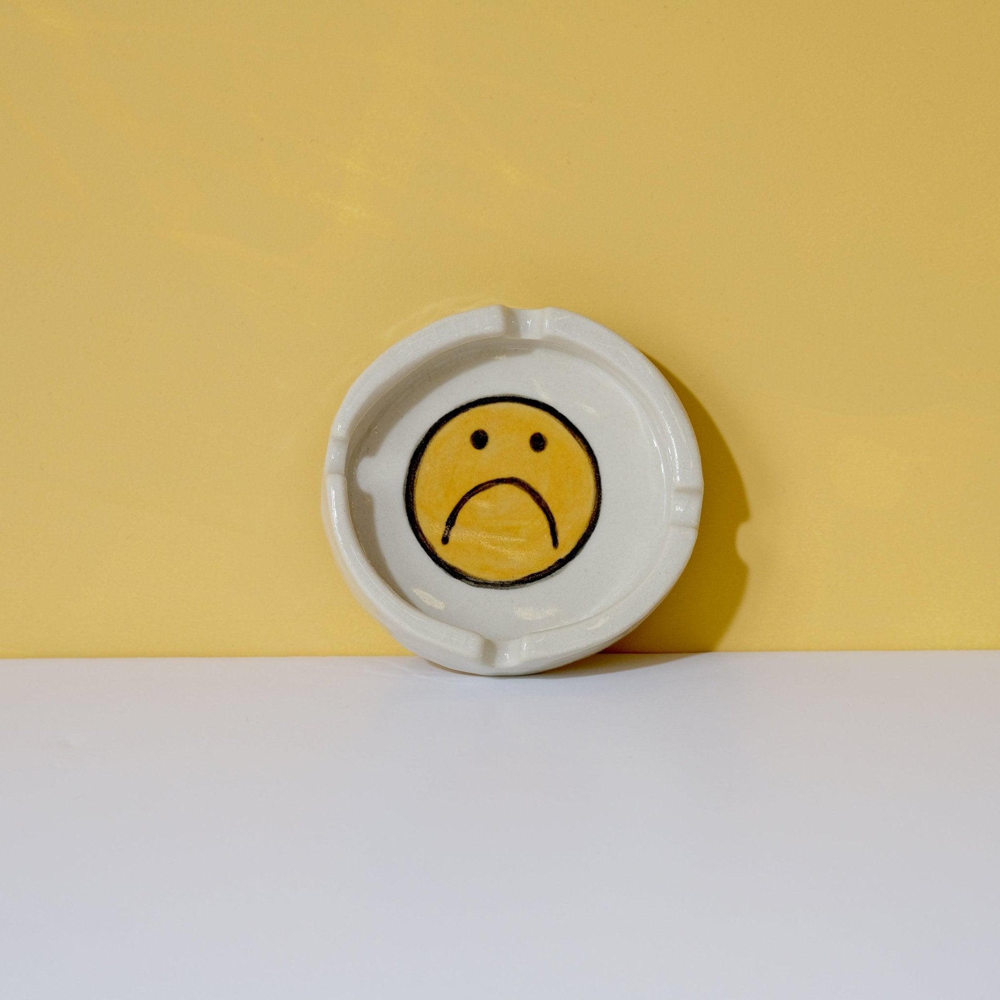 Sad Face Ceramic Ashtray - Sleepy Mountain