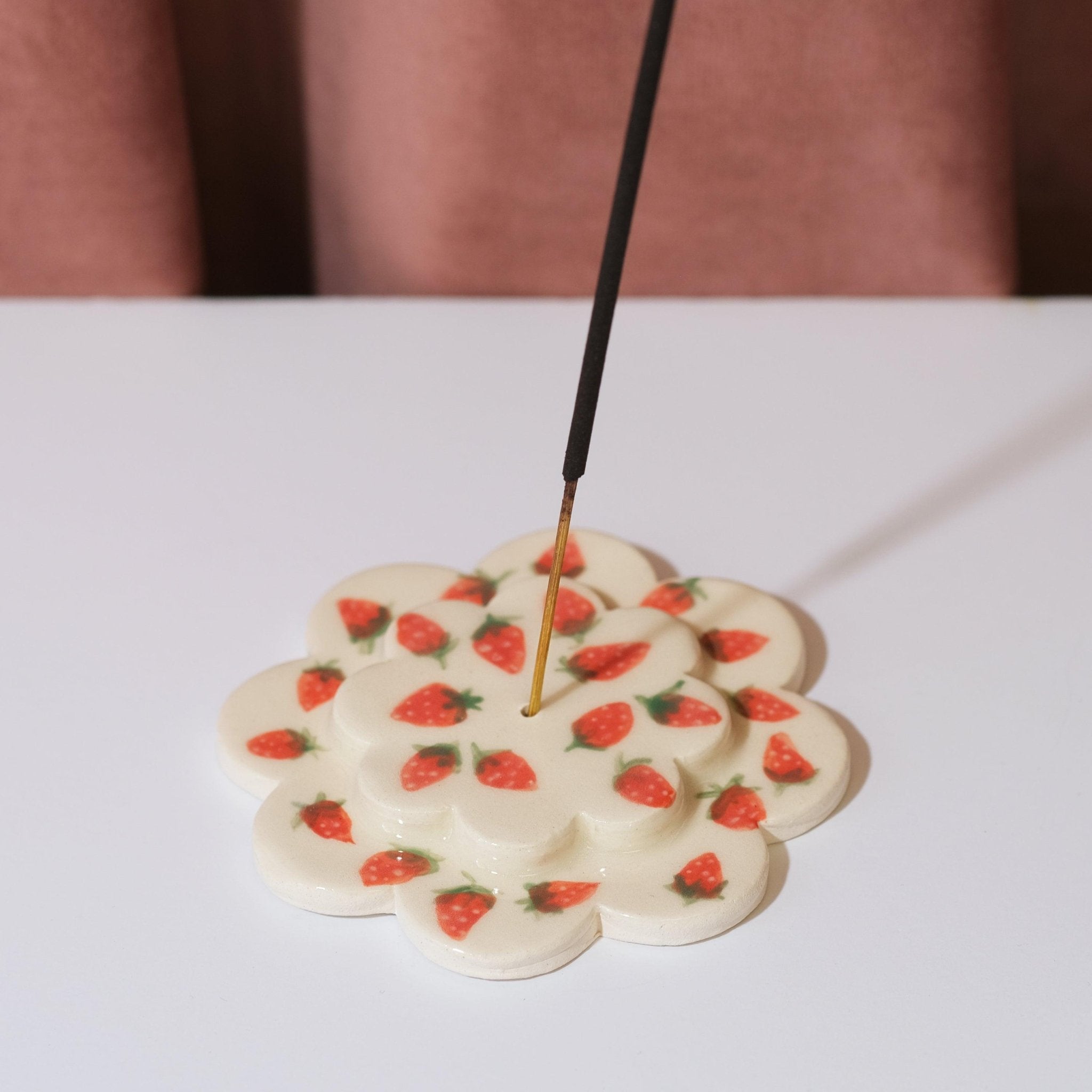 Strawberry Ceramic Incense Holder - Sleepy Mountain