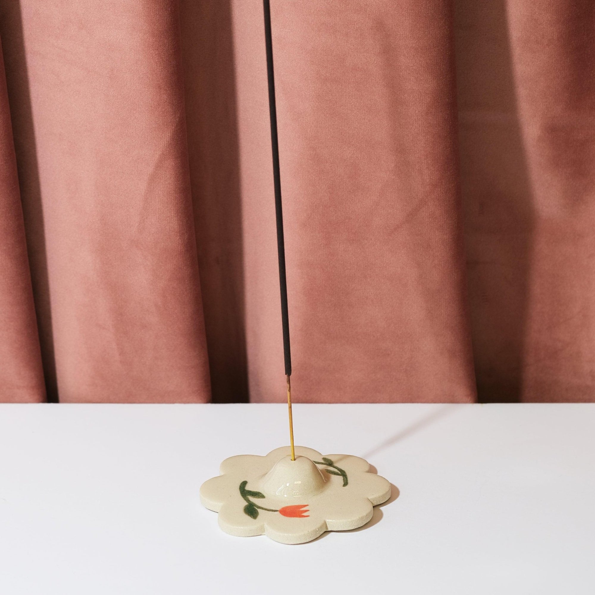 Tulip Flower Ceramic Incense Holder - Sleepy Mountain