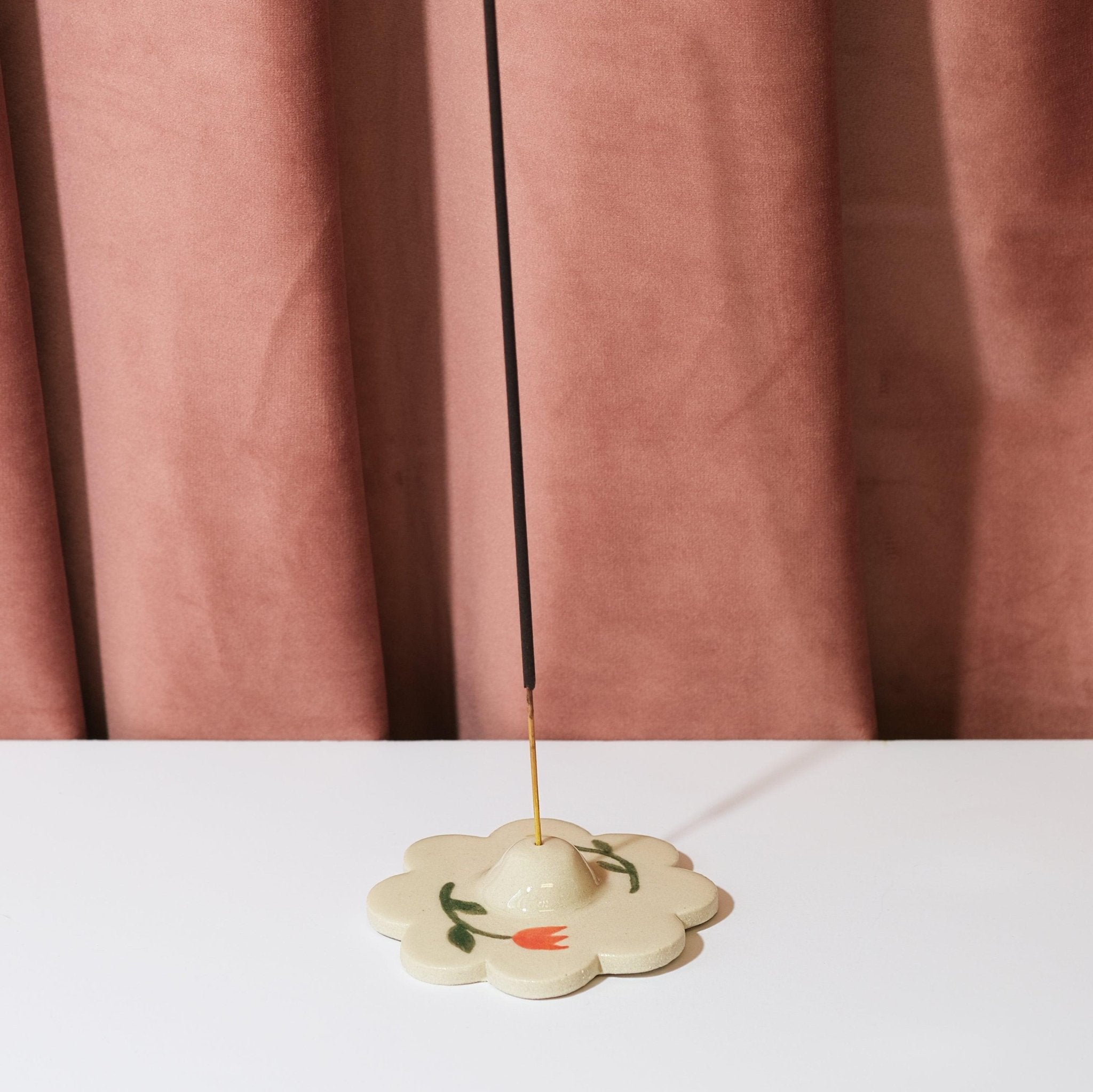 Tulip Flower Ceramic Incense Holder - Sleepy Mountain