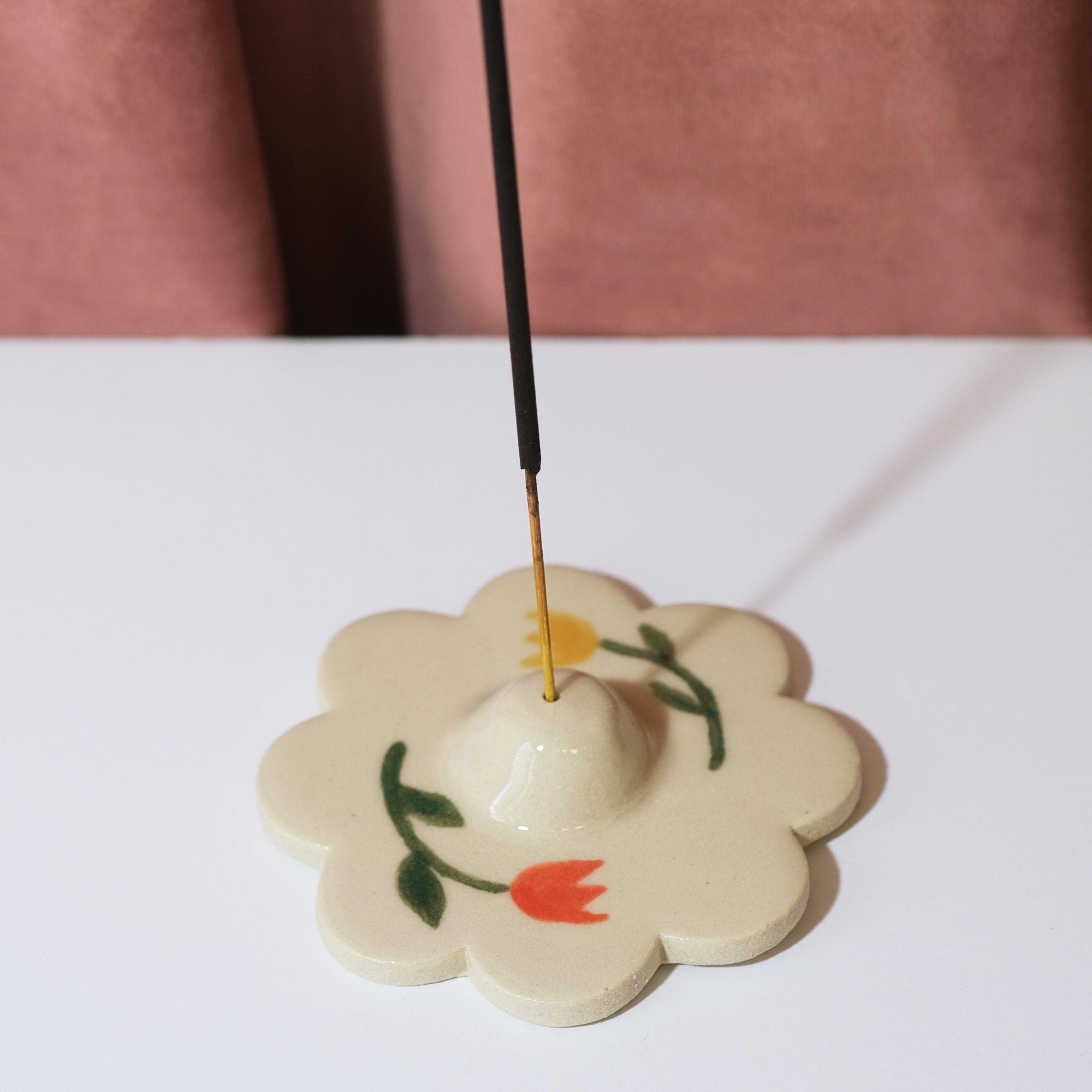 Tulip Flower Ceramic Incense Holder - Sleepy Mountain