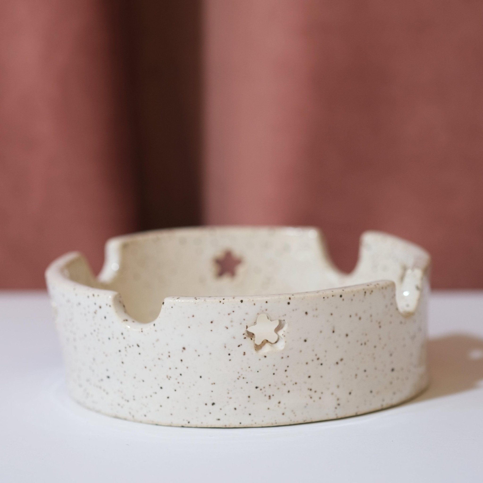 White Speckled Ceramic Ashtray - Sleepy Mountain